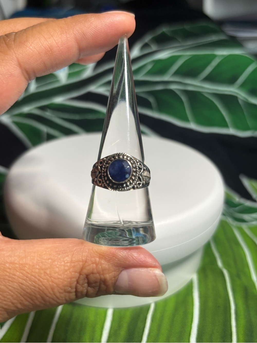 Sterling Silver Ring with Blue Sapphire